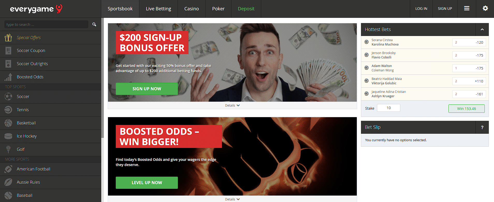 Everygame - sports betting sites North Carolina